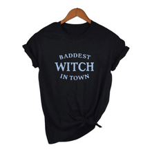 Load image into Gallery viewer, Baddest Witch in Town Glow in the Dark Tshirt