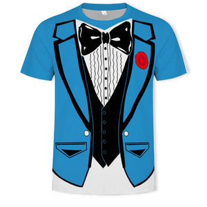 Fake two pieces Men's Suit T-Shirts Available in 5 Styles, available in larger sizes