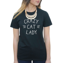 Load image into Gallery viewer, CRAZY CAT LADY Print Casual Tshirt. Available in 3 Colours