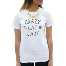 Load image into Gallery viewer, CRAZY CAT LADY Print Casual Tshirt. Available in 3 Colours